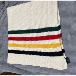 Pendleton Wool Blanket Scarf Cream Multi Stripe Native American Inspired 45X60